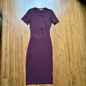 The Hanger burgundy midi dress with back cut out size Small, 2, S.